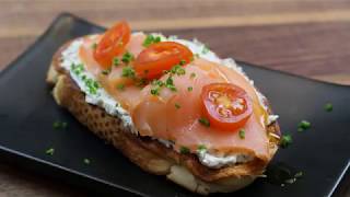 SALMON BRUSCHETTA  Recipe [upl. by Loar86]