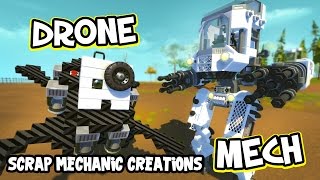 Scrap Mechanic CREATIONS  AMAZING ROBOTS 17 WAshDubh  Gameplay [upl. by Jerri]