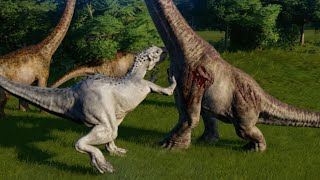 Indominus Rex vs Apatosaurus Brachiosaurus Camarasaurus Diplodocus amp Mamenchisaurus 1080p 60FPS [upl. by Felty347]