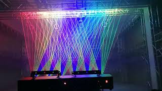 6 head 12W Multicolor laser light show [upl. by Lekcim756]