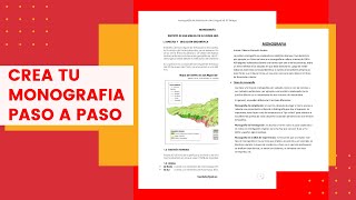 COMO HACER UNA MONOGRAFIA DESDE CERO [upl. by Nalahs]