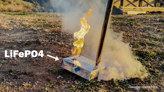 LiFePO4 Puncture Test  Can these batteries catch fire Is LiFePO4 Safe [upl. by Halac50]