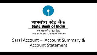 SBI Corporate Internet Banking Saral  Account Summary amp Account Statement [upl. by Kizzee]