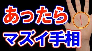 【驚愕】あったらマズイ！占い師も絶句のヤバイと噂の手相5選！知って対策！ [upl. by Seyler881]