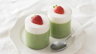 抹茶ミルクプリンの作り方卵なし・オーブンなし Matcha Milk Pudding No Egg No Oven｜HidaMari Cooking [upl. by Scurlock520]