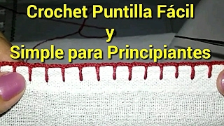 Crochet Puntilla Fácil y Simple para Principiantes 1 [upl. by Anaiad]