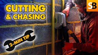 Dust Free Cutting amp Chasing Pipes amp Cables  2Minute Tip [upl. by Duck]