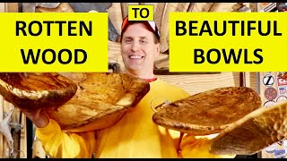 DIY ROTTEN Wood to BEAUTIFUL Bowls [upl. by Derag]