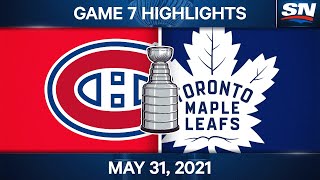 NHL Game Highlights  Canadiens vs Maple Leafs Game 7  May 31 2021 [upl. by Aerdnas]