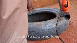 How to cut old tyres [upl. by Nolyaw]