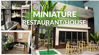 DIY MINIATURE RESTAURANT  HOUSE  Cardboard  Illustration Board  Sintra Board [upl. by Molohs]