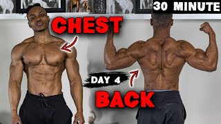 30 MINUTE CHEST AND BACK WORKOUT AT HOME DUMBBELLS ONLY  DAY 4 [upl. by Leahcir]