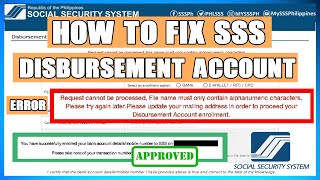 HOW TO FIX SSS DISBURSEMENT ACCOUNT ERROR [upl. by Bowne268]