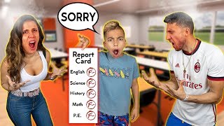 REACTING To Our Sons REPORT CARD 😤  The Royalty Family [upl. by Orteip]