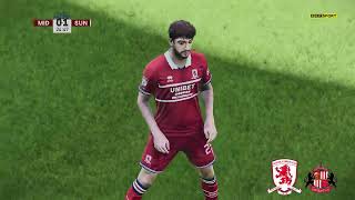 Middlesbrough v Sunderland  EFL Championship 202324  Highlights PES 21 [upl. by Einnaj536]