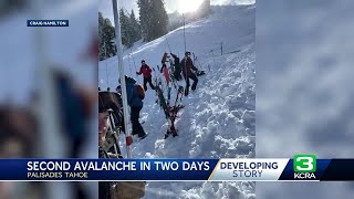 Skier describes second avalanche at Palisades Tahoe [upl. by Orabel78]