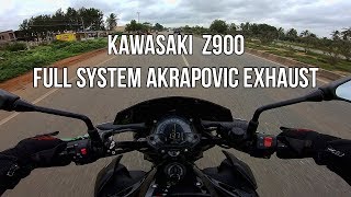 Kawasaki Z900 with Akrapovic Full System Exhaust  Pure Ride Sound [upl. by Anit]