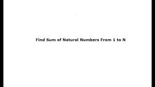 C Program To Calculate the Sum of Natural Numbers From 1 to N using For Loop [upl. by Noyes340]