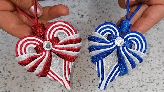 Decorazioni natalizie DIY Christmas decor glitter foam scheet craftsOrnament tutorial اعمال يدويه [upl. by Airtina]