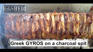 Greek Gyros how to marinate and cook on a charcoal spit [upl. by Airemahs]