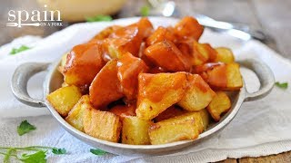 The Authentic Patatas Bravas Served in Madrid Spain [upl. by Samford]