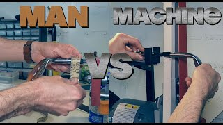 TURNING FERRULES BY HAND VS BELT SANDER [upl. by Lerred402]