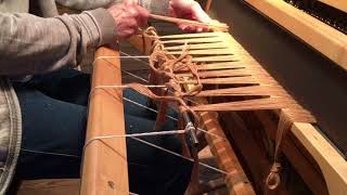 How to tie the warp onto a floor loom [upl. by Eceertal]