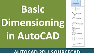 Basic dimensioning in AutoCAD [upl. by Enaamuj]