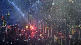 ROMA  FRANKFURT  Ausschreitungen zwischen Roma und FrankfurtFans  Scontri RomaEintracht [upl. by Eylhsa]