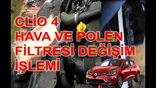 Clio 4 15 Dci Hava Filtresi ve Polen Filtresi Değişim İşlemi [upl. by Aneej502]