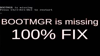 BOOTMGR is missing 100 Fix [upl. by Enyedy]