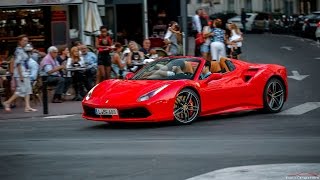 8x Ferrari 488 Spider driving in Monaco amp Cannes [upl. by Leander]