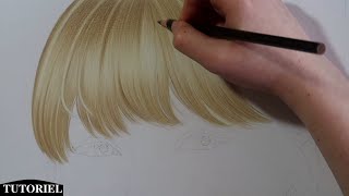 【TUTORIEL】 Comment dessiner des cheveux aux crayons de couleurs  Étape par étape [upl. by Pattin722]