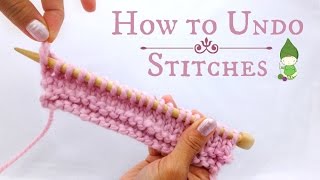 How to Undo Stitches  Beginner Knitting [upl. by Drucy]