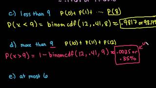 Binomial Probability with TI84 [upl. by Kate]