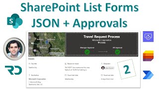 SharePoint List Form Formatting with JSON amp flow approvals 2 [upl. by Nirda]