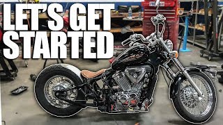 Disassembly amp Design  Honda Shadow Bobber Build  Ep 1 [upl. by Rohn]