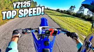 TOP SPEED ON MY NEW YZ125 DIRT BIKE [upl. by Aciretahs571]