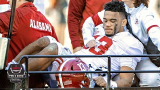 Tua Tagovailoa carted off with hip injury vs Mississippi State  College Football Highlights [upl. by Fairbanks159]