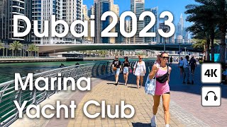 Dubai 🇦🇪 Marina Yacht Club  4K  Walking Tour [upl. by Virendra]