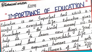 Essay on Importance of Education  Write short essay on Importance of Education  Handwriting ✍️ [upl. by Iveson]