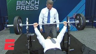 Did ESPNs Adam Schefter really bench press 225 lbs  ESPN [upl. by Llecrup]