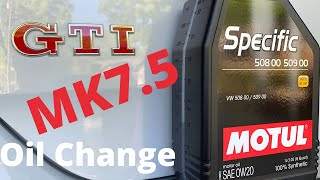 2019 VW MK75 GTI Oil Change [upl. by Gnak]