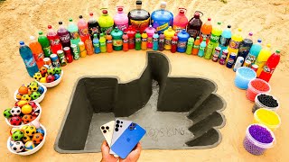 How to make Like Hand with Cement S25 amp iPhone 16 vs Big Coca Cola and Mentos Schweppes amp Mirinda [upl. by Carper]