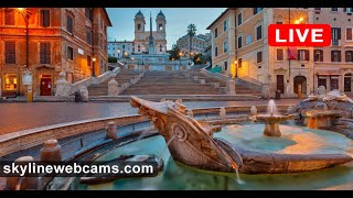 Recorded Footage Live Webcam from Piazza di Spagna  Rome [upl. by Ahsenor]