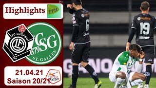 Highlights FC Lugano vs FC StGallen 210421 [upl. by Greyson106]