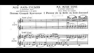 Maurice Ravel  Ma mère lOye for Piano 4hands with Score [upl. by Arrakat]