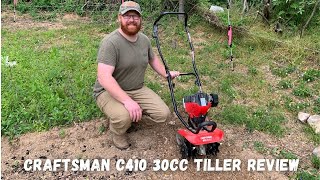 Craftsman C410 4Cycle 30CC Tiller Review [upl. by Ardied]