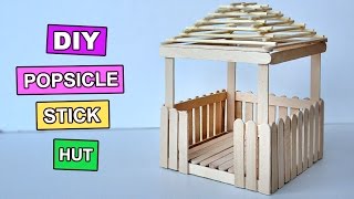 Popsicle Stick Crafts  Miniature Relaxing Hut 3 [upl. by Georglana509]