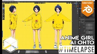 Blender 292 Anime Girl Timelapse Modeling Ai Ohto  Wonder Egg [upl. by Nuajed205]